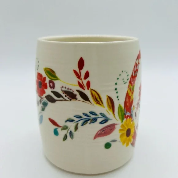 Anthropologie Starla M. Halfmann Floral Ceramic C Monogram Mug - Picture 4 of 7